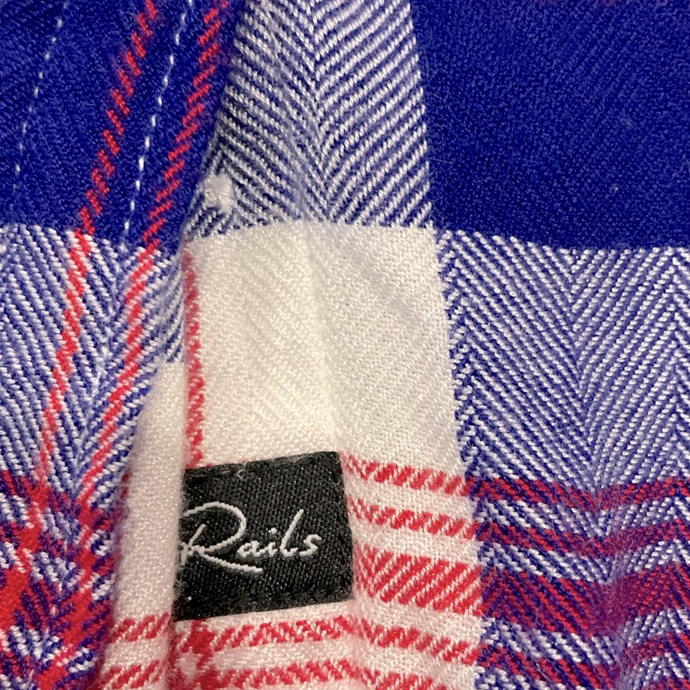 Rails Soft Plaid Sleeveless Button Down Shirt, S - image 6